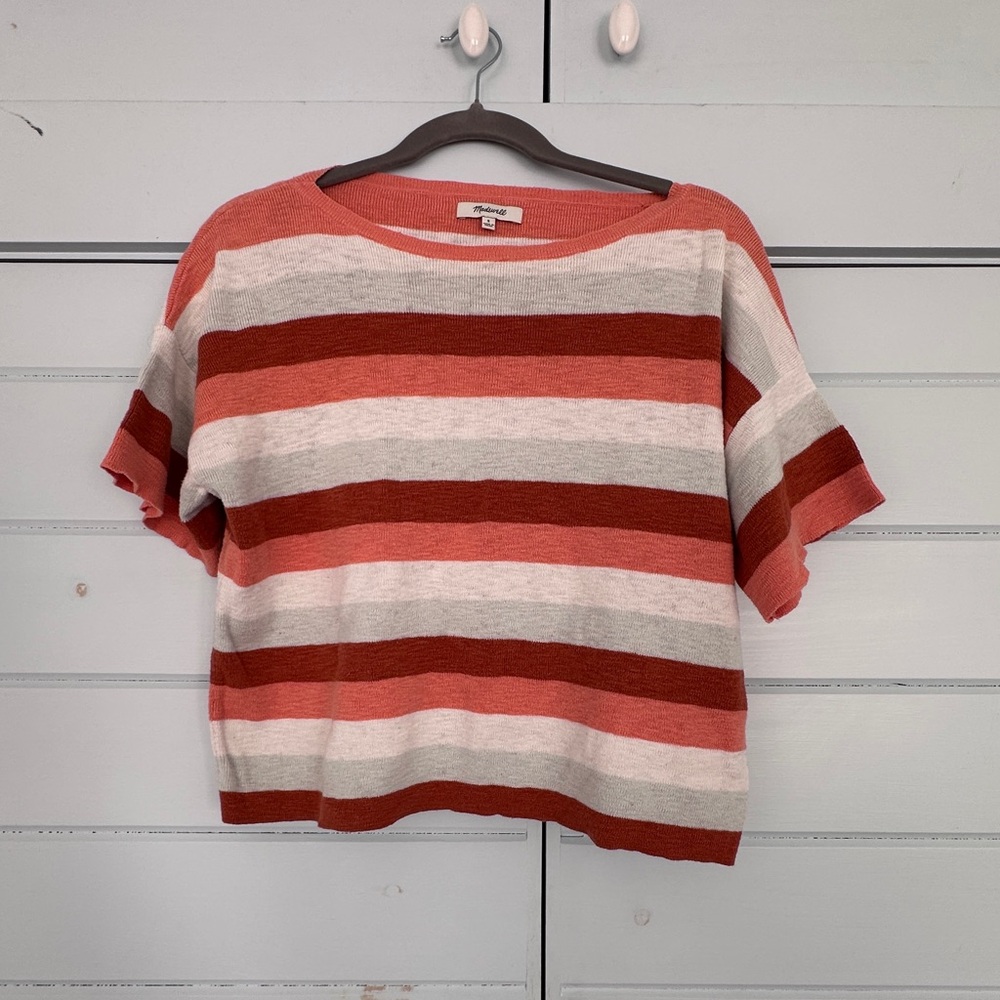 Madewell Striped T-Shirt Sweater - Multicolor, Size Small - Very Good condition